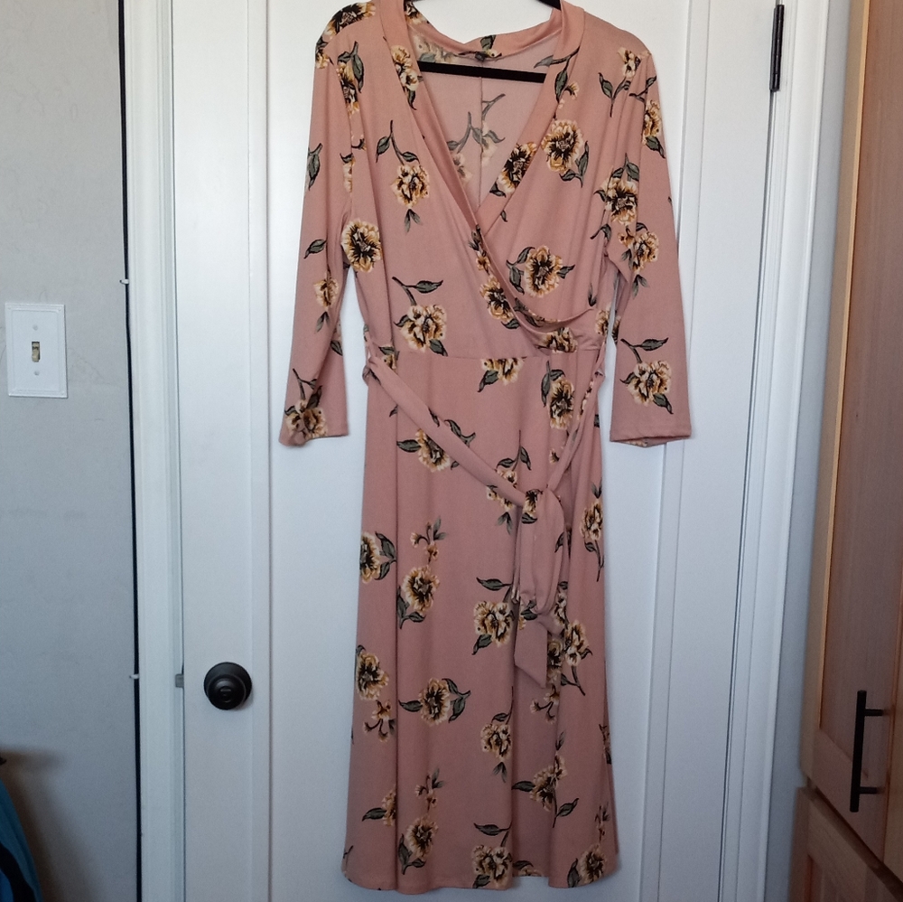 Pink floral dress